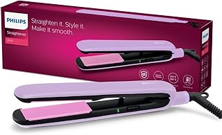 Philips Straightener with SilkProtect Technology. Straighten & Curl, Suitable for All Hair Types (Lavender)-BHS393/40