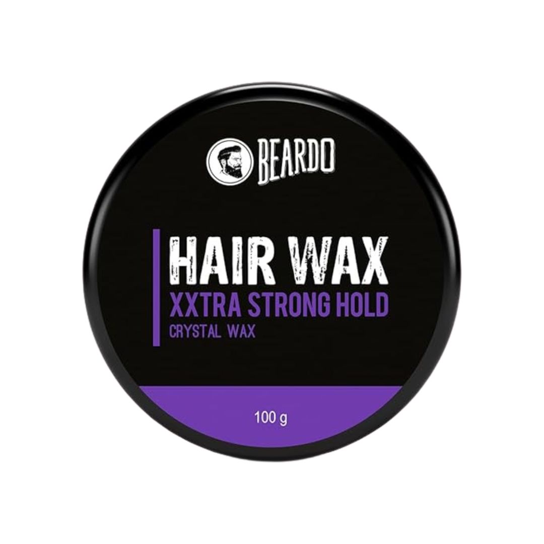 Beardo Xxtra Stronghold Hair Wax, 100 gm | Crystal Hair Wax for Men | Hair Wax Men | Hair Styling Wax for Glossy Finish & Shine | Extra Strong Hold Wax