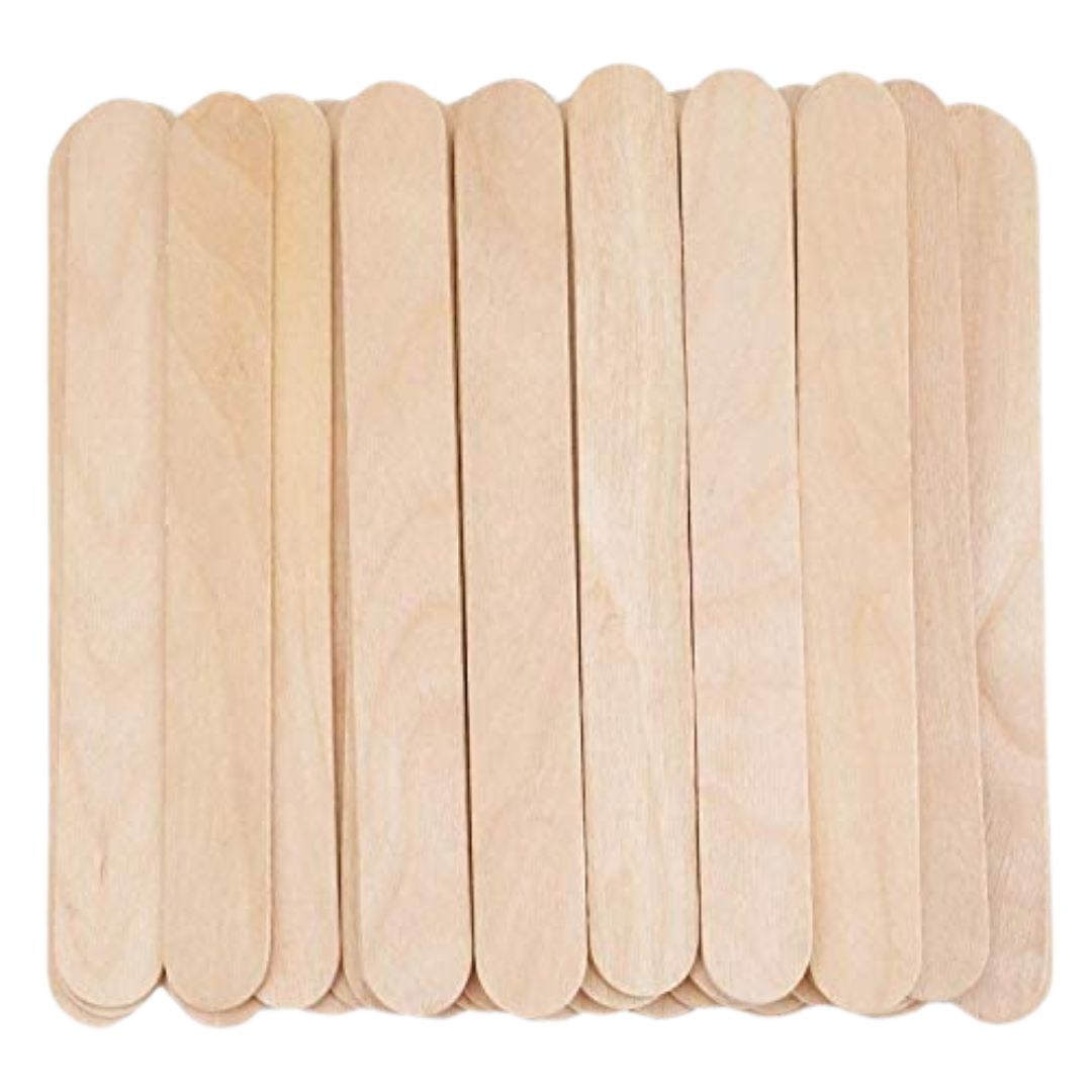 KIRA Large Wide Wax Sticks for women, Wood Wax Spatula Applicator, Body Hair Removal Craft Sticks Applicator Spatula (Pack of 100)