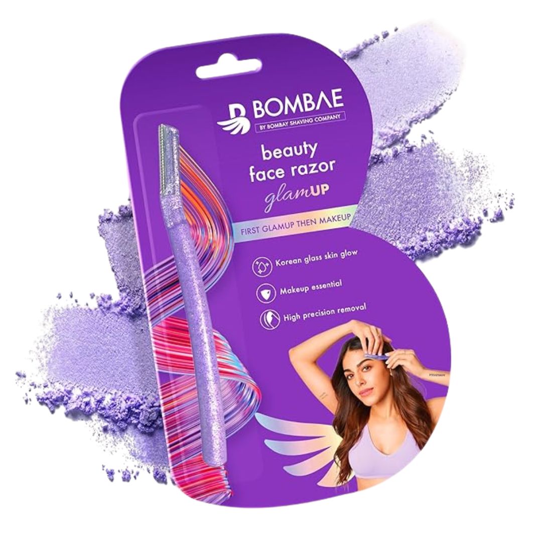 Bombae Glam-up Reusable Beauty Face Razor for Women Facial Hair | For Eyebrows, Upper Lip, Chin, Peach Fuzz, Forehead, Unibrow, Sideburns | Perfect for makeup base (small)