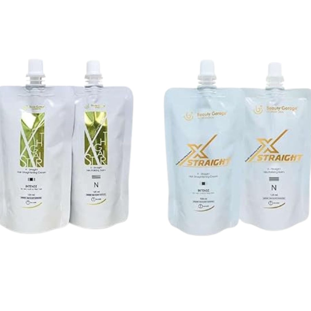 Beauty Garage X-Straight Hair Straightening Cream Set (Intense Cream + Neutralizing Cream) 125ml each