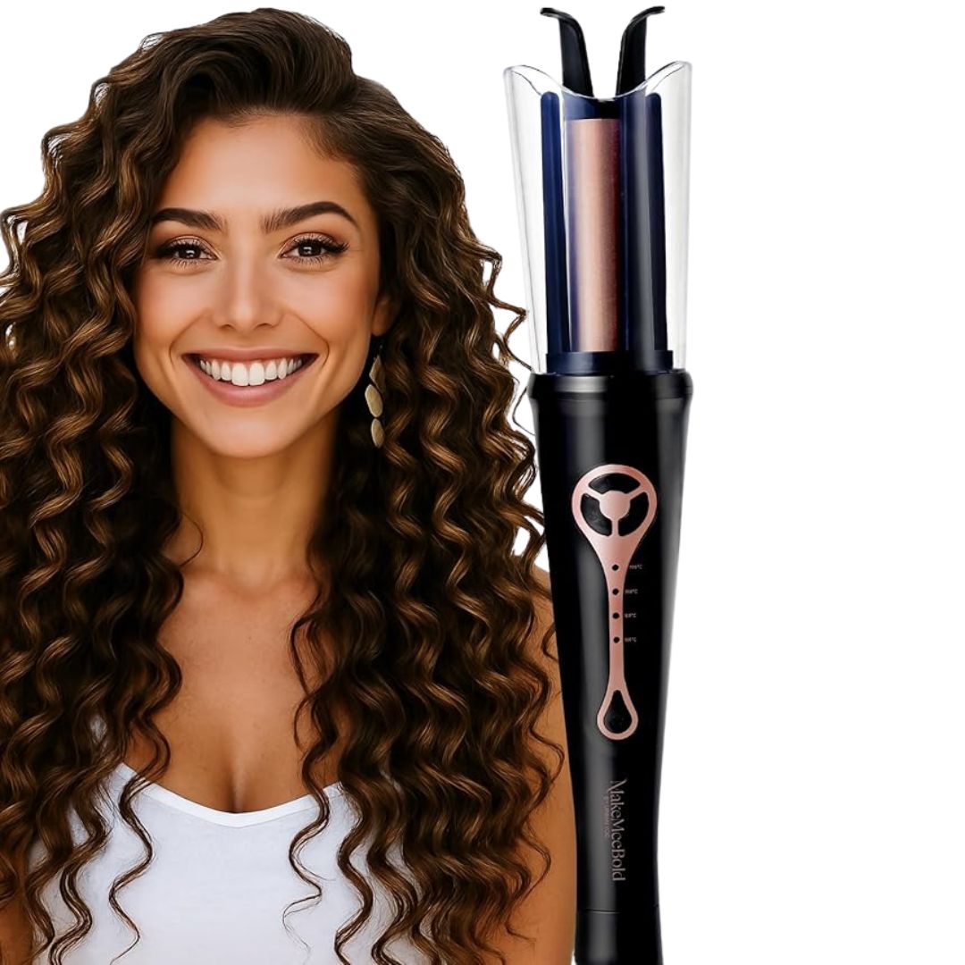 Urban yog MakeMeeBold Automatic Hair Curler| Easy Two-Way Curling Iron with 4 Temperature Settings | Anti-Scald Design, Quick Curls in 10-15 Min, Tangle-Free, Ceramic Coating, 360° Swivel Cord