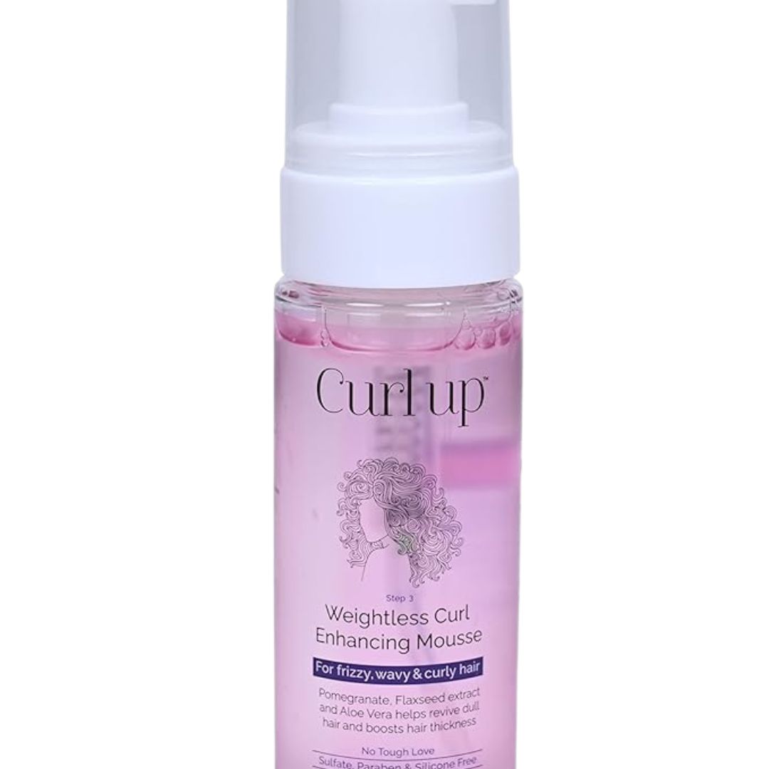 Curl Up Weightless Curl Enhancing Mousse | Wavy & Curly Hair Mousse | Light Weight Styler Defines Curls, adds Shine and Volume | Hair Mousse for Women & Men |150ml