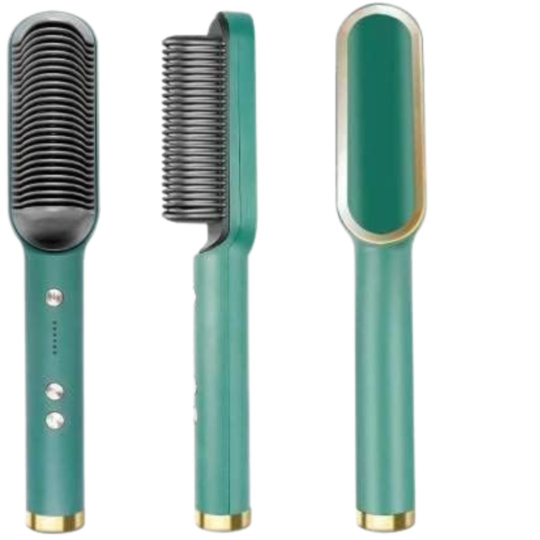 Eloxee 5-in-1 Hair Styler Dryer Comb – Electric Hair Styling Tool for Curling, Straightening, Drying, Combing & Volumizing – PTC Ceramic Heating with Negative Ion Technology (Green)