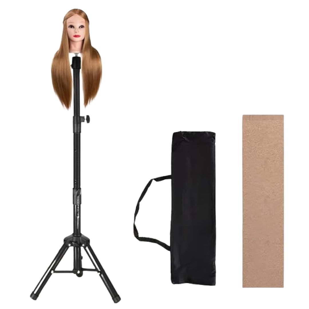 BLUSHIA 55 Inch Wig Stand Tripod With Mannequin Head for Styling (Head Not Included) - Heavy Duty