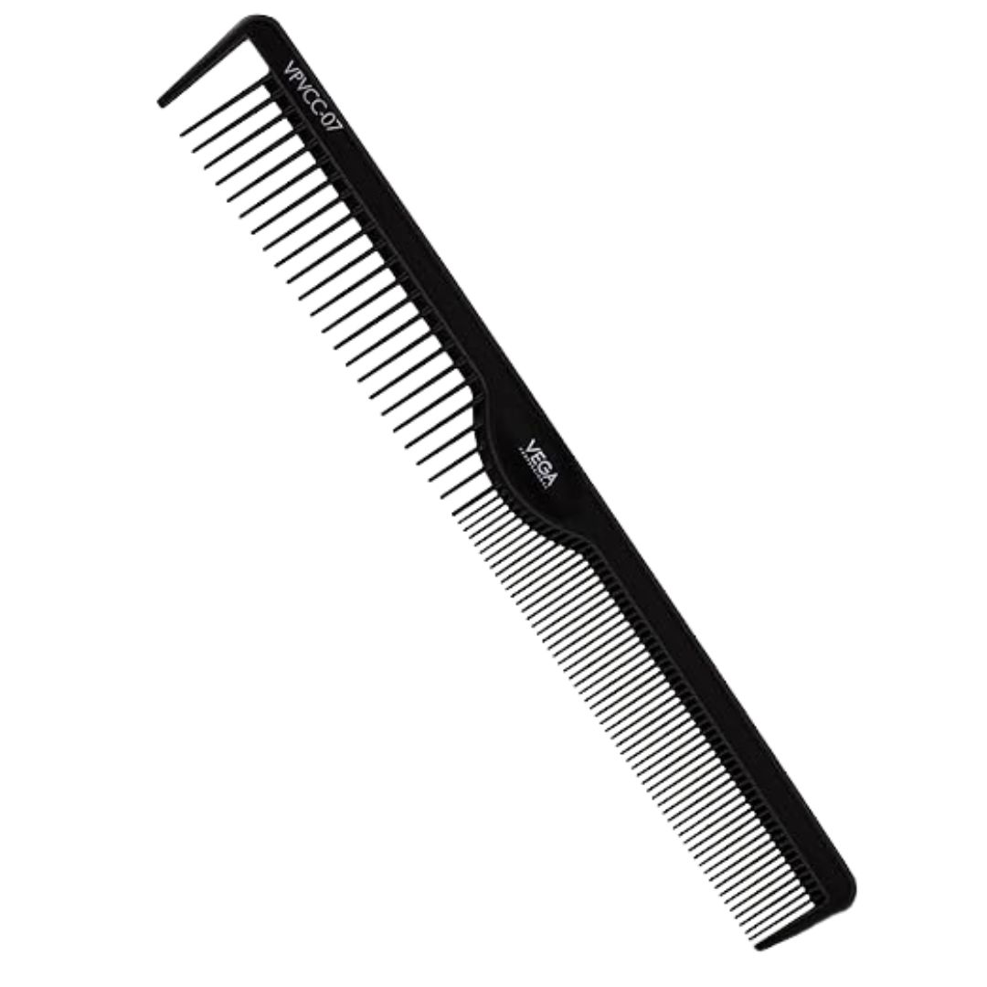 VEGA PROFESSIONAL Dressing Comb (Carbon Anti-Static Black Line Hair Comb), (VPVCC-07)