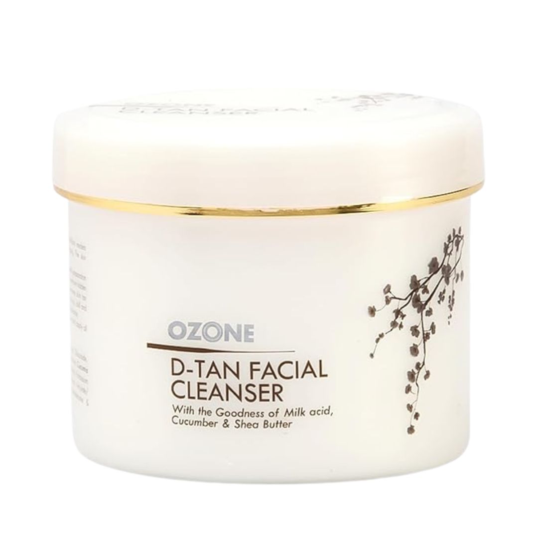 Ozone D-Tan Facial Cleanser | Enriched with Cucumber, Shea Butter & Milk | Detan Face Cleanser For Men & Women | All Skin Types, Tan Removal, Soft, Smooth & Uneven Skin Tone | 250gm